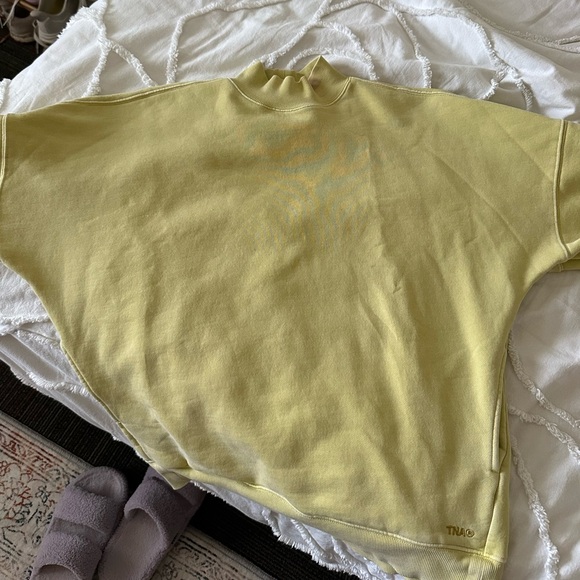 TNA Cozy Fleece Mock Neck in Light Yellow - Picture 1 of 2